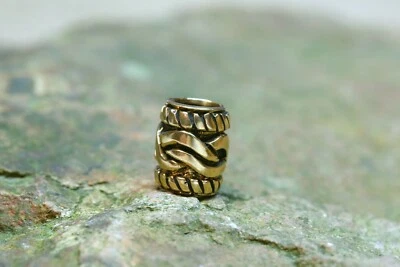 Haarschmuck Haarperle Keltische Knoten Bronze + Gummi Perle Wikingerschmuck - Bild 1 von 3