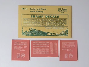 Champ Decals HO Boston & Maine White Lettering Decal HN-44 ~ TS - Picture 1 of 3
