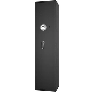 Costway Biometric Fingerprint Rifle Safe Quick Access 5-Gun Cabinet Box Black - Picture 1 of 6