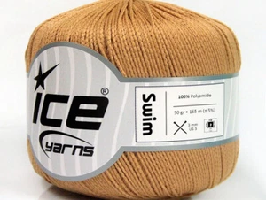 6-Skein Lot Swim Yarn Polyamide Fine 6x50g/165m Camel - Picture 1 of 4