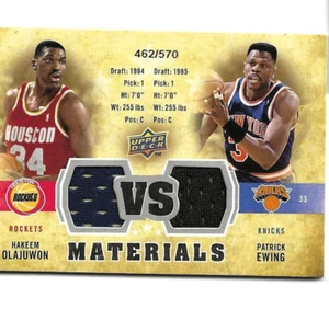 Upper Deck Materials 2009/2010  Olajuwon/ Ewing Game Worn 462/570 - Picture 1 of 2