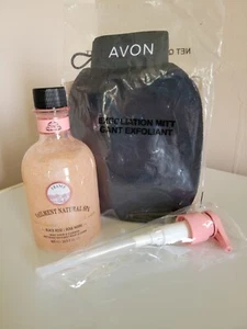 Avon Veilment Natural Spa Black Rose Body Scrub & Cleanser + Exfoliating Mitt  - Picture 1 of 1