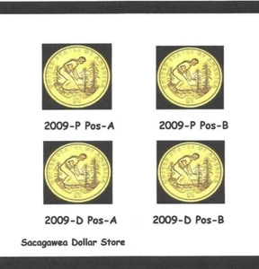 2009 P&D Native American Sacagawea Dollar Pos-A&B in BU Condition - 4 Coin Set - Bild 1 von 2
