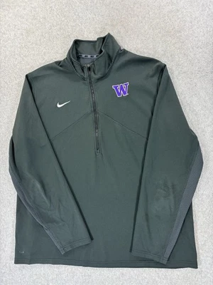 Washington Huskies Nike 1/4 Zip Stitched Logo Campus Pullover (Men's 2XL) Gray - Image 1 of 4