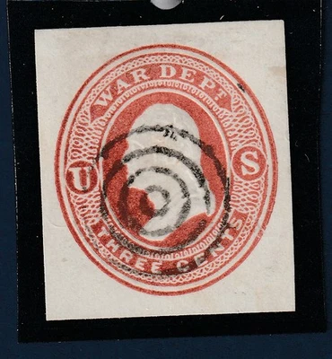 USA stationery OFFICIAL, WAR DEPARTMENT UO20 cut square, 3 C. darkred, very fine - Image 1 of 2