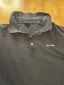 Vintage Y2K Microsoft Polo Shirt XL Black - Picture 1 of 6