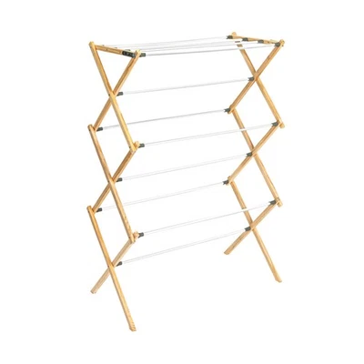 X-Frame Clothes Drying Rack, Stabile Wood Frame with Slanted Feet, Smooth Vin... - Image 1 of 4