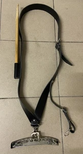 Tragegurt für Marschtrommel, etc…, Echtleder schwarz, Stocktasche & Adapter NEU - Bild 1 von 7