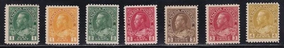MATT'S STAMPS SCOTT CANADA #104-110 GEORGE V ISSUES OF 1911-25, MH/MNG CV$180 - Image 1 of 3