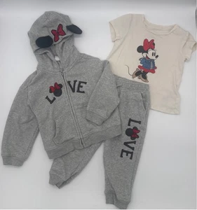 Baby Gap DISNEY Minnie Mouse Grey Cream 2T/3T 3-Piece Set - Picture 1 of 12