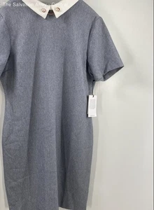 Ivanka Trump Womens Blue White Short Sleeve Collared Shift Dress Size 16 - Picture 1 of 7