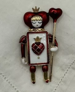 Alice In Wonderland Red Card Guys Brooch Pin - Picture 1 of 3