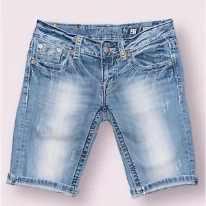 Miss Me Women’s Embroidered Bermuda Short Size 27 - Picture 1 of 11