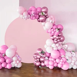 Pink Round Backdrop Cover 6.5x6.5ft Pink Circle Birthday Photo Photography Ba... - Picture 1 of 7