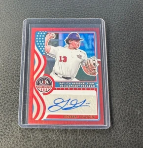2025 Panini USA Baseball Stars & Stripes Giovanni Guariglia RED Auto 14/99 - Picture 1 of 2