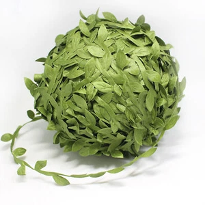 Oliva Foglia Nastro Verde Artificiale Vines Stringa Orlo Casa Parete Festa Decor - Foto 1 di 5