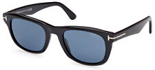 Tom Ford KENDEL FT 1076 SHINY BLACK/BLUE 54/22/145 men Sunglasses