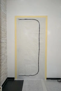 Vlies Vliestür Tür beidseitig zu öffnender Reißverschluß 220 x 110 cm Staub - Bild 1 von 5