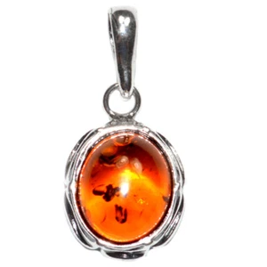 3.3g Authentic Baltic Amber 925 Sterling Silver Pendant Jewelry N-A455 - Picture 1 of 1