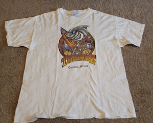 VINTAGE M&O Knits Gold Cozumel Mexico Shark Crew Neck T Shirt Men's XL Camiseta - Picture 1 of 6