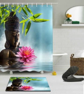 Buddha Water Waterproof Bathroom Polyester Shower Curtain Liner Water Resistant - Imagen 1 de 8