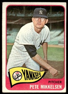 1965 TOPPS PETE MIKKELSEN 177 VG BASEBALL NEW YORK YANKEES