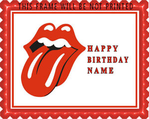 Rolling Stones Tongue Logo - Edible Cake Topper or Cupcake Topper