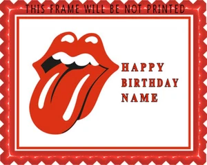 Rolling Stones Tongue Logo - Edible Cake Topper or Cupcake Topper - Picture 1 of 15