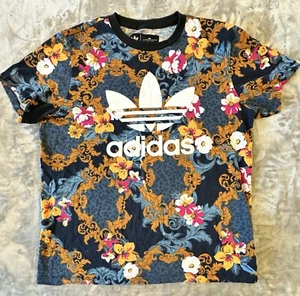 adidas HER Studio London Trefoil Logo All-over Floral T-Shirt Womens Sz M Style - Picture 1 of 10