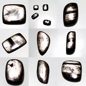 Pietra Preziosa Cabochon Fantasia 100% Argento Naturale Fuoco Magica Ipersteno Rettangolo - Foto 1 di 10