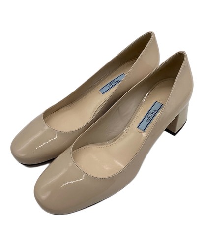 Prada taglia 37 décolleté donna punta tonda vernice beige