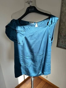 Miu Miu Designer Seidenbluse petrol, ital. 42 deutsch 36 - Bild 1 von 11