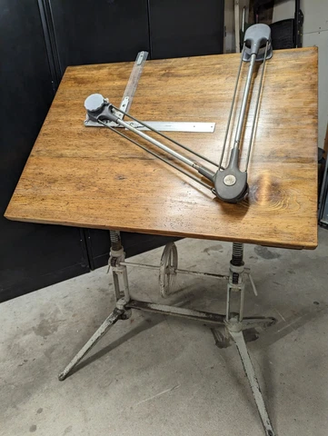 Extremely old antique cast iron drafting table Cover