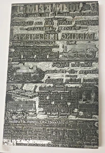 Vintage Letter Press Printing Block JOHN KEIM HARDWARE FARM IMPLEMENTS BUGGIES - Picture 1 of 5