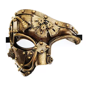 Steampunk Phantom Masquerade Cosplay Medieval Retro Mask CyberPunk Halloween Cos - Picture 1 of 11