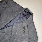 Jos A Bank Reserve 43R Silk Wool Gray Windowpane Blazer Mens Sport Suit Coat