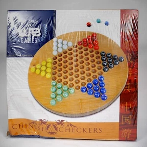 WE Games Solid Wood Chinese Checkers Set with Glass Marbles - 11.5 Inch SEALED - Picture 1 of 12