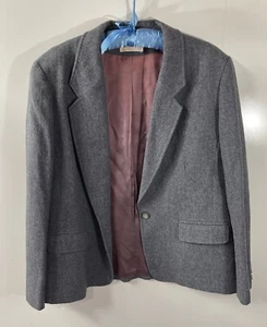 Vintage Pendleton blazer gray 100% pure wool single button pockets lined Fits M - Picture 1 of 5