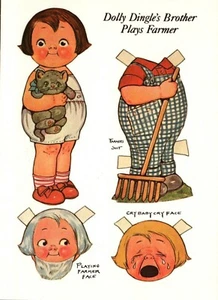 Cartolina Il fratello di Dolly Dingle gioca contadino - Foto 1 di 3