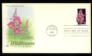 FIREWEED  WILDFLOWERS OF AMERICA 1992  ARTCRAFT CACHET FDC VF UNADDR - Picture 1 of 1
