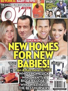 OK Magazine Jennifer Aniston Justin Theroux Kim Kardashian Chris Humphries 2011. - Picture 1 of 7