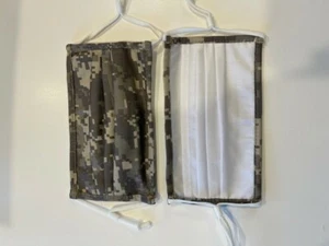 New cotton face mask grey light gray digital camo camouflage adjustable pocket - Picture 1 of 1