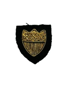 WWII US Coast Guard Officer Uncut Bullion Epaulet Gold Badge on Black Felt - Picture 1 of 3