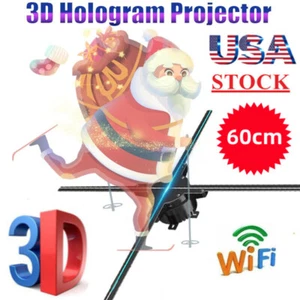 60CM 3D Holographic Projector 720 LEDs Hologram Fan Advertising Player Machine - Picture 1 of 11