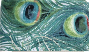 1 Yard Peacock Feathers 100% Cotton Fabric David Textiles 36x44 - Picture 1 of 5