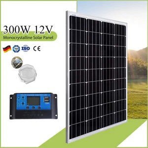 300W Solar Panel Kit 18V Mono Fixed Home Caravan Camping Power Battery Charging - Picture 1 of 9