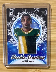 2023 Panini Donruss Jayden Reed Rookie Sweaters Holiday Patch #HS-JRE GO PACK GO - Bild 1 von 2