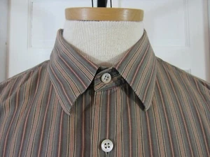 Banana Republic Men's Shirt Size XL Classic Fit Tan Stripe 100% Cotton - Picture 1 of 7