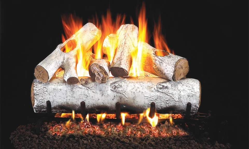 24" Real Fyre White Birch Gas Logs G45 Triple T Burner System NG  Peterson - Image 1 of 2
