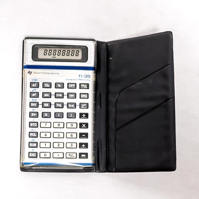 ⭐ Vintage Texas Instruments TI-35 Calculator w/ Case - NEW BATTERIES ⭐ - Image 1 of 4
